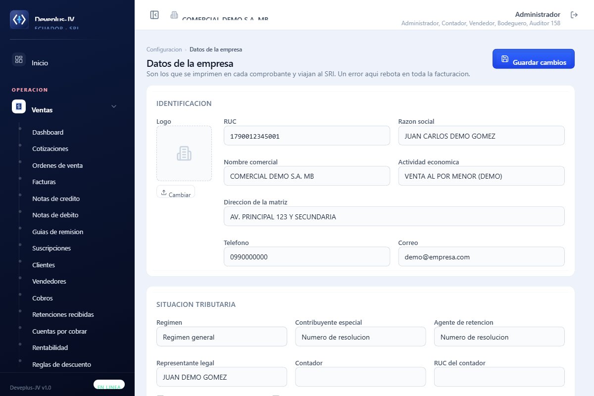 Configuración de los datos de la empresa